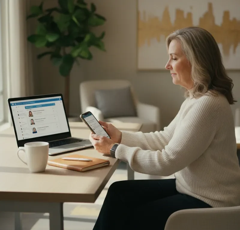 Memory care admissions coordinator responding instantly to an inquiry using follow-up automation