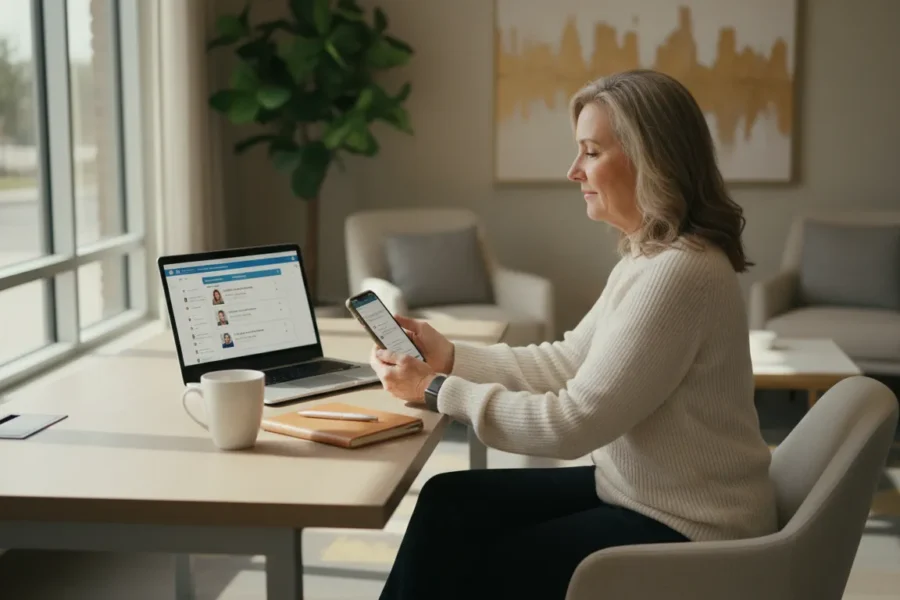 Memory care admissions coordinator responding instantly to an inquiry using follow-up automation