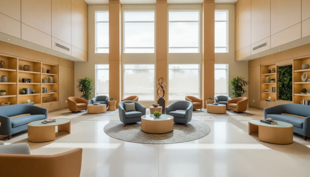 Modern memory care community interior used during a memory care tour to build family trust