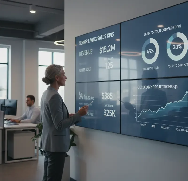 Senior Living Sales KPI Dashboard and Occupancy Forecast